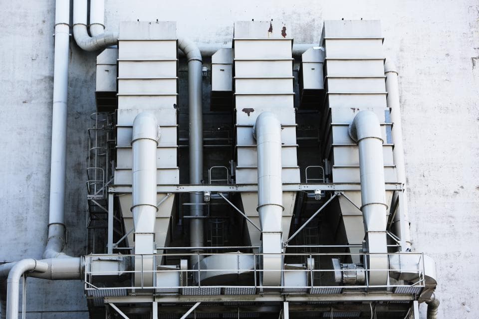 Air-conditioning units on an outside wall